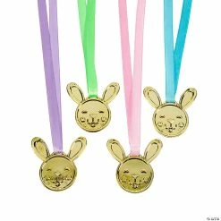 Promo 😍 Easter Bunny-Shaped Award Medals - 12 Pc. 💯