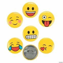 Wholesale 🔔 Emoji Mini Buttons - 48 Pc. ✨