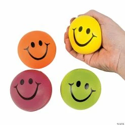 New ๐ Neon Smile Face Stress Balls - 12 Pc. ๐