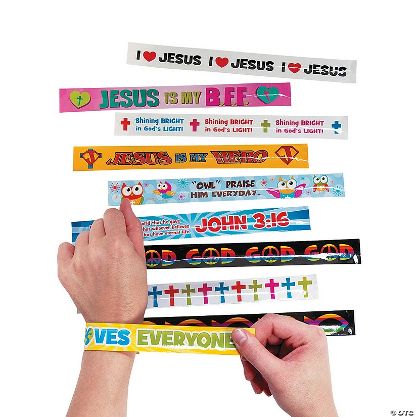 Hot Sale 🛒 Religious Slap Bracelet Assortment - 50 Pc. ❤️ 3 Hot Sale 🛒 Religious Slap Bracelet Assortment - 50 Pc. ❤️