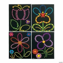 Promo 🛒 Spring Flowers Sticker Dot Art - 12 Pc. ✨